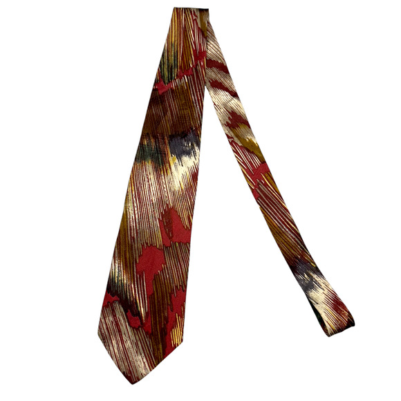 Mondo di Marco 100% Silk Dress Tie Made in Italy Bold Abstract Pattern 59" 3.75" - Picture 2 of 11